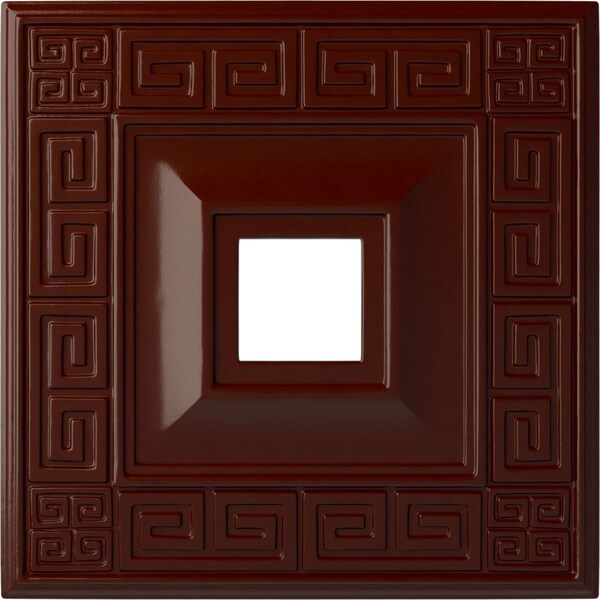 Ekena Millwork Eris Ceiling Medallion (Canopies up to 9 7/8"), 18"W x 18"H x 3 1/2"ID x 1 1/8"P, Brushed Mahogany CM18ERBMF - main